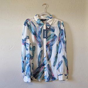 ModCloth Watercolor Cacti Blouse
